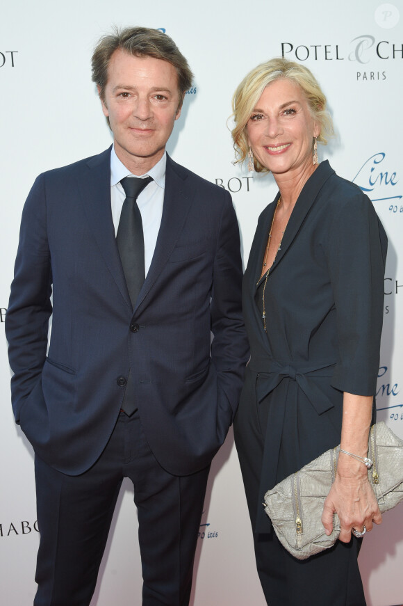 Michèle Laroque et son compagnon François Baroin - Soirée du 90ème anniversaire de Line Renaud sur le Bateau Potel et Chabot "Pavillon Seine" à Paris. © Coadic Guirec/Bestimage