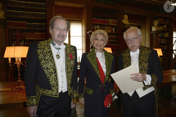 Jean-Marie Rouart, Hélène Carrère d'Encausse et Erik Orsenna - Le journaliste écrivain Marc Lambron entre à l'Académie Française à Paris le 14 avril 2016. © Coadic Guirec/Bestimage 