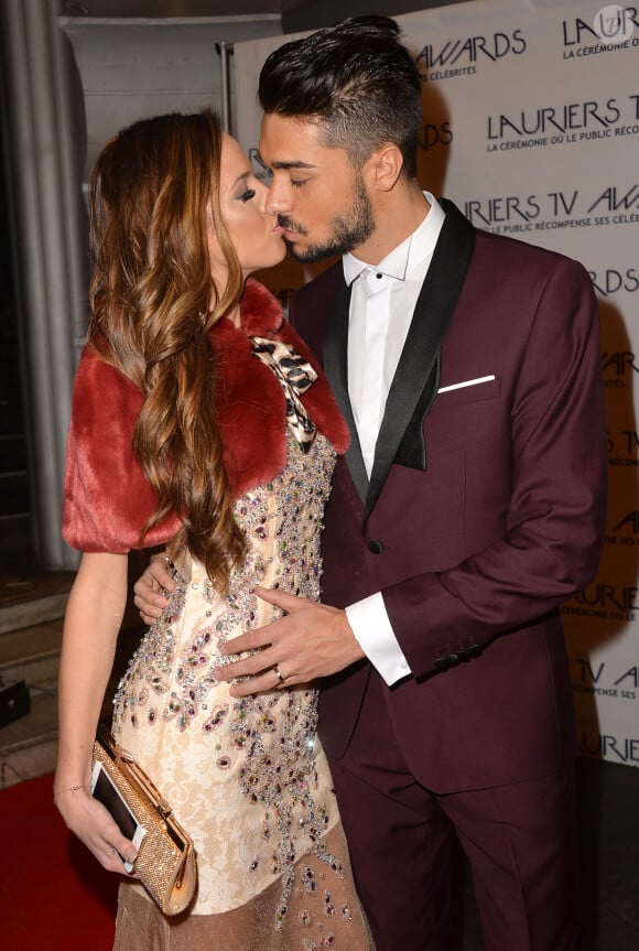 Info - Julien Guirado et Vanessa Lawrens attendent leur premier enfant - Julien Guirado et sa petite-amie Vanessa Lawrens - Cérémonie des "Lauriers TV Awards 2015" à la Cigale à Paris, le 6 janvier 2015.