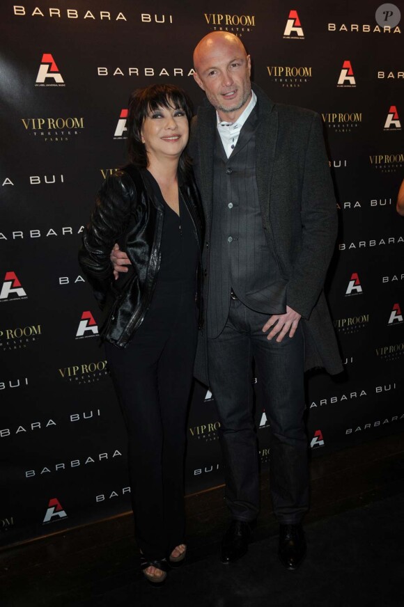 Barbara Bui et Frank Leboeuf à l'after show Barbara Bui, au VIP Room Theater, à Paris, le 4 mars 2010 !