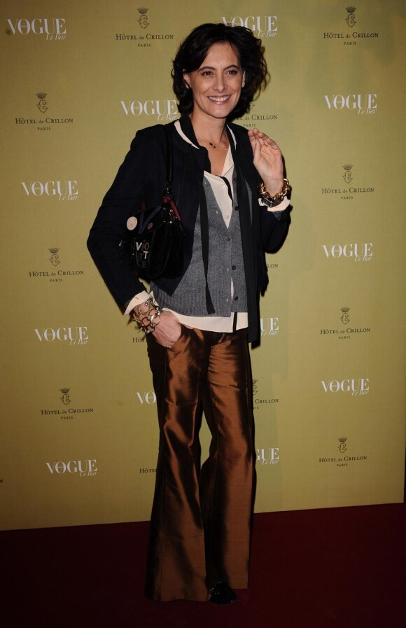 Inès de la Fressange à la soirée Vogue à l'Hôtel de Crillon à Paris. Le 4 mars 2010