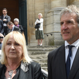 Gérard Leclerc et sa femme Julie - Sortie des obsèques de Pierre Bellemare à l'église Saint-Roch de Paris, France, le 31 mai 2018.