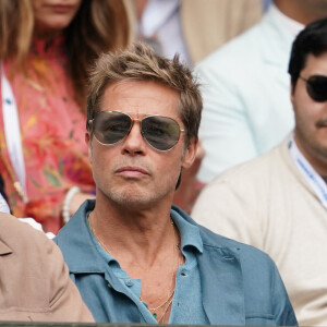 Brad Pitt au tournoi de Wimbledon, le 16 juillet 2023.