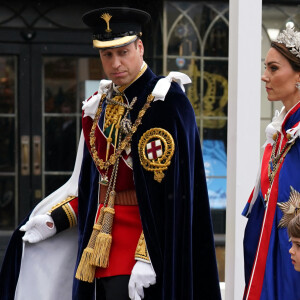 Le prince William, prince de Galles, Catherine (Kate) Middleton, princesse de Galles, la princesse Charlotte de Galles, le prince Louis de Galles - Les invités à la cérémonie de couronnement du roi d'Angleterre à l'abbaye de Westminster de Londres, Royaume Uni, le 6 mai 2023. 