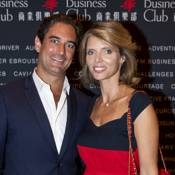 Exclusif - Sylvie Tellier et son mari Laurent Schenten au photocall de la soirée des 10 ans du Chinese Business Club à l'InterContinental Paris le 5 septembre 2022. © Pierre Perusseau / Bestimage 