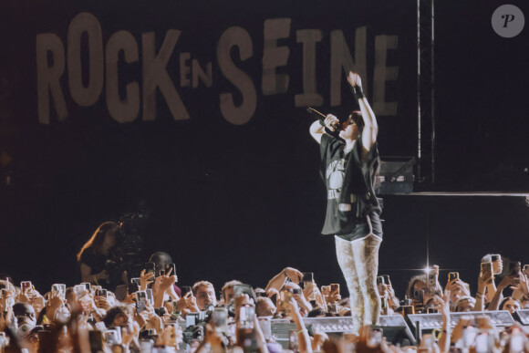 Billie Eilish en concert au festival Rock en Seine (23, 25, 26, 27 août 2023) au domaine national de Saint Cloud, le 23 août 2023. 