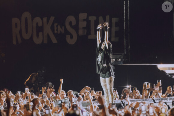 Billie Eilish en concert au festival Rock en Seine (23, 25, 26, 27 août 2023) au domaine national de Saint Cloud, le 23 août 2023. 