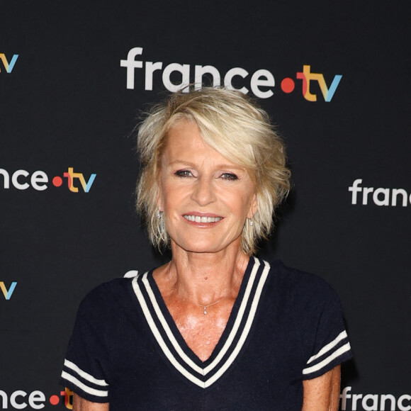 Sophie Davant au photocall pour la conférence de presse de rentrée de France TV à la Grande Halle de la Villette à Paris, France, le 11 juillet 2023. © Coadic Guirec/Bestimage