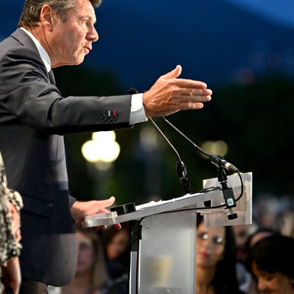 Christian Estrosi, le maire de Nice, avec sa femme, Laura Tenoudji Estrosi et son invité d'honneur Edouard Philippe, a orchestré "Lou Festin Nissart"