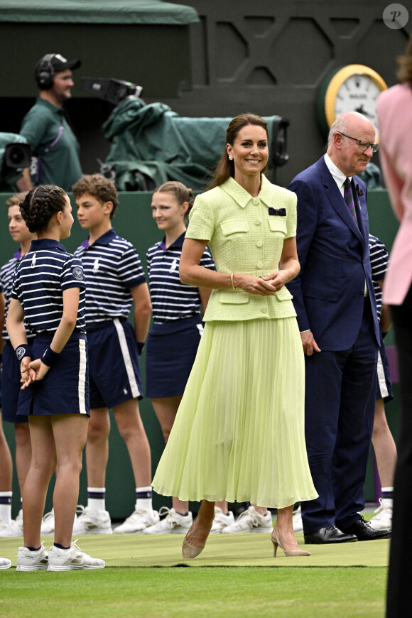 Catherine (Kate) Middleton, princesse de Galles, lors de la finale femme du tournoi de Wimbledon 2023 à Londres, le 15 juillet 2023. ©Chryslene Caillaud / Panoramic / Bestimage