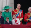 Kate Middleton avait en effet été harcelée par le passé et ne veut pas que ca se reproduise.
Le prince George, le prince Louis, la princesse Charlotte, Kate Catherine Middleton, princesse de Galles, le prince William de Galles, le roi Charles III - La famille royale d'Angleterre sur le balcon du palais de Buckingham lors du défilé "Trooping the Colour" à Londres. Le 17 juin 2023 