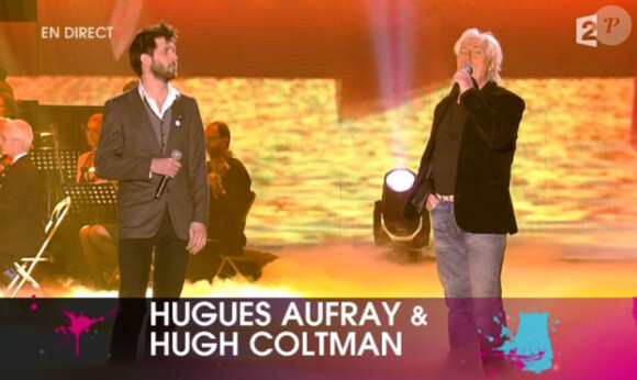 Hugues Aufray et Hugues Coltman, interprétant un duo très country.