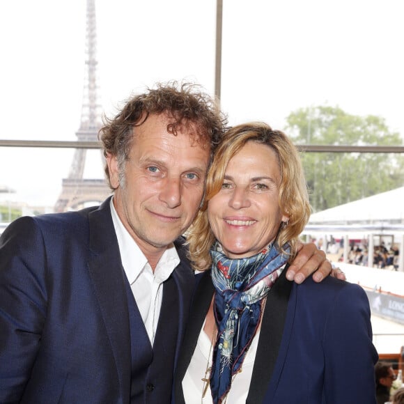 Exclusif - Charles Berling et Virginie Coupérie-Eiffel - Jour 3 - Longines Global champions tour Paris Eiffel Jumping présenté par Gucci, au Champ de Mars à Paris le 6 juillet 2014.