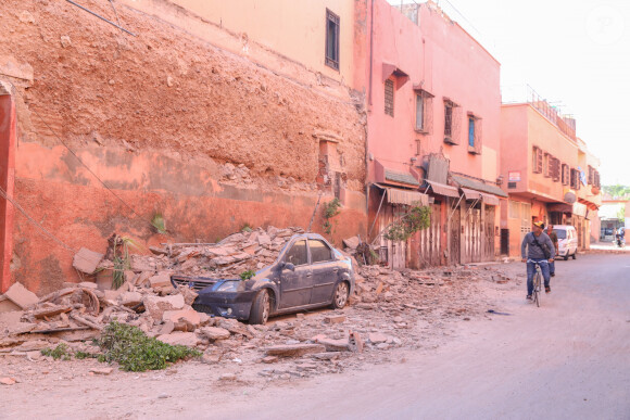 Un violent séisme au Maroc fait plus de 820 morts à Marrakech le 9 septembre 2023. Le séisme, de magnitude de 6,8 sur l'échelle de Richter selon l'Institut de géophysique américain, a son épicentre au sud-ouest de la ville touristique de Marrakech, à 320 km au sud de la capitale Rabat. © Philippe Doignon/Bestimage