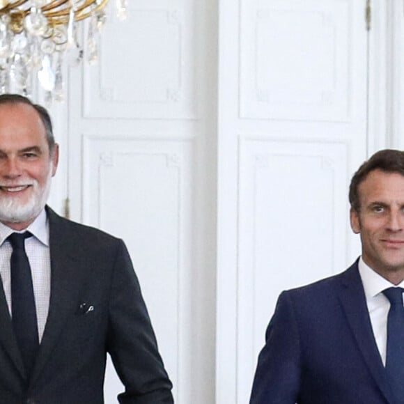 Le Président de la République française Emmanuel Macron reçoit Edouard Philippe, président d'Horizons, pour un entretien suite aux élections législatives au palais de l'Elysée, le 22 juin 2022, Paris, France.