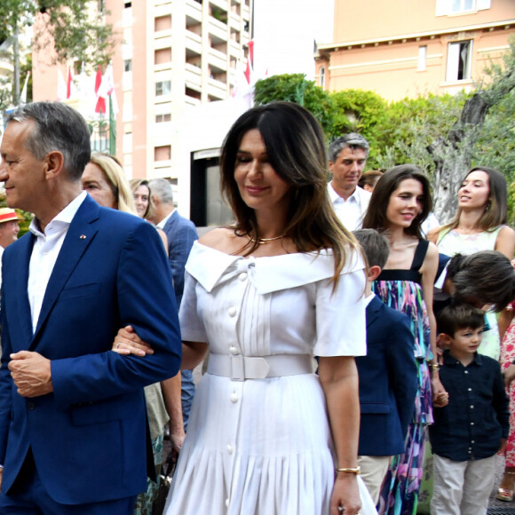 Le prince Albert II de Monaco, sa femme la princesse Charlene et leurs enfants, le prince héréditaire Jacques et la princesse Gabriella, accompagnés de Charlotte Casiraghi, de son fils Raphaël Elmaleh, de Dimitri Rassam, son mari et de leur fils Balthazar, entourés des membres du Conseil Municipal ont participé au traditionnel pique-nique des Monégasques " U Cavagnëtu " au parc Princesse Antoinette, à Monaco, le 9 septembre 2023. © Bruno Bebert / Bestimage 