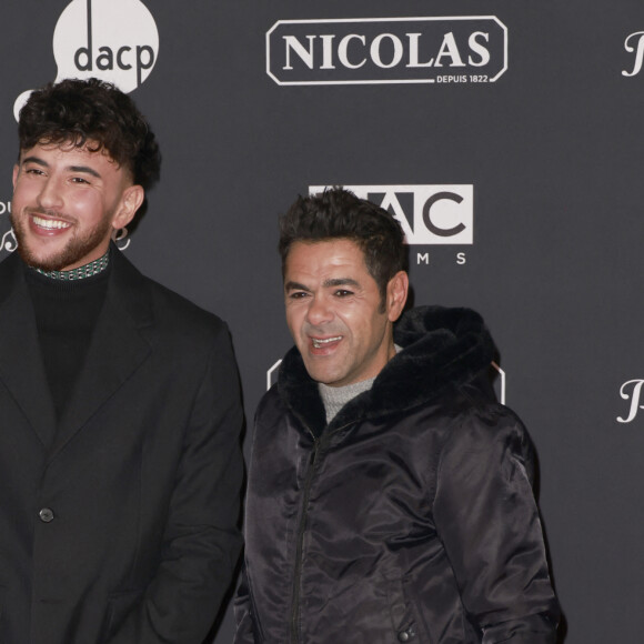 Riadh Belaïche, alias Just Riadh, Jamel Debbouze - Première du film "A la belle étoile" au cinéma Le Grand Rex à Paris, le 9 février 2023. © Christophe Aubert via Bestimage