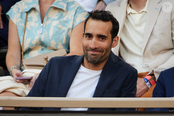 Martin Fourcade en tribunes lors des Internationaux de France de tennis de Roland Garros 2023, à Paris, France, le 6 juin 2023. © Jacovides-Moreau/Bestimage