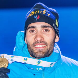 Martin Fourcade (FRA) remporte la médaille d'or sur l'épreuve du 20km individuel messieurs aux Championnats du monde de Biathlon 2020 à Antholz Anterselva, le 19 février 2020. © Imago / Panoramic / Bestimage