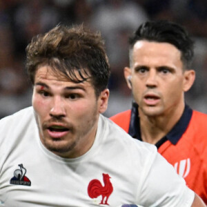 Antoine Dupont (france) : France vs Ecosse (30-27) - Match préparatif pour la coupe du monde 2023 à Saint-Étienne le 12 août 2023. © Frédéric Chambert / Panoramic / Bestimage