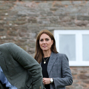Le prince William, prince de Galles, et Catherine (Kate) Middleton, princesse de Galles, lors d'une visite à l'association caritative We Are Farming Minds à la ferme Kings Pitt de Hereford, Royaume Uni, le jeudi 14 septembre 2023. 