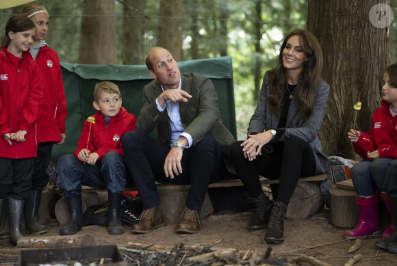 Le prince William, prince de Galles, et Catherine (Kate) Middleton, princesse de Galles, lors d'une visite à l'école primaire Madley pour examiner leur école forestière à Hereford, Royaume Uni, le jeudi 14 septembre 2023. 