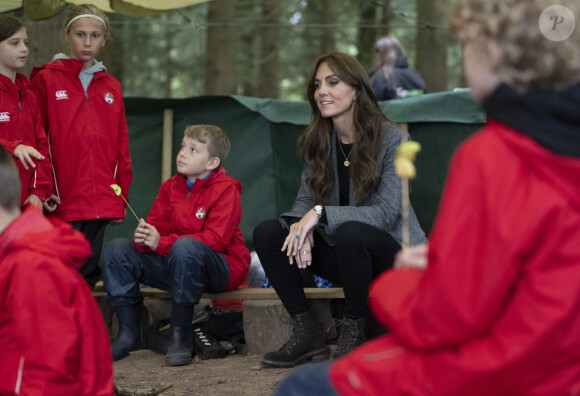 Le prince William, prince de Galles, et Catherine (Kate) Middleton, princesse de Galles, lors d'une visite à l'école primaire Madley pour examiner leur école forestière à Hereford, Royaume Uni, le jeudi 14 septembre 2023. 