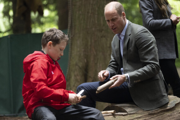 Le prince William, prince de Galles, et Catherine (Kate) Middleton, princesse de Galles, lors d'une visite à l'école primaire Madley pour examiner leur école forestière à Hereford, Royaume Uni, le jeudi 14 septembre 2023. 