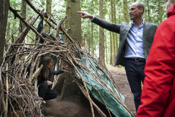 Le prince William, prince de Galles, et Catherine (Kate) Middleton, princesse de Galles, lors d'une visite à l'école primaire Madley pour examiner leur école forestière à Hereford, Royaume Uni, le jeudi 14 septembre 2023. 