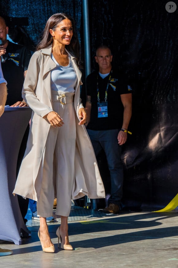 Dusseldorf, GERMANY - Prince Harry, Duke of Sussex and Meghan Markle, Duchess of Sussex during day 7 of Invictus Games 2023 at the Merkur Spiel-Arena in Dusseldorf. Pictured: Invictus Games 2023, day 7, Dusseldorf, Germany - 16 Sept 2023