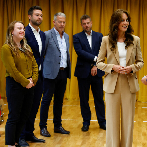 La princesse de Galles Kate Middleton lors de sa visite à Streets of Growth, une association à but non lucratif pour la jeunesse visant à protéger les jeunes fragiles du risque d'isolement, d'exploitation, de violence et de criminalité. Londres, le 19 septembre 2023