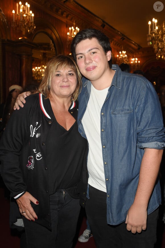 Michèle Bernier et son fils Enzo Gaccio - People à la générale du woman show "Vive Demain !" de Michèle Bernier au théâtre des Variétés à Paris le 28 janvier 2019. © Coadic Guirec/Bestimage