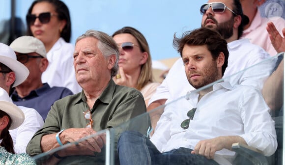 Patrice Duhamel et Benjamin Duhamel en tribunes lors des Internationaux de France de tennis de Roland Garros 2023, à Paris, France, le 9 juin 2023. © Jacovides-Moreau/Bestimage 