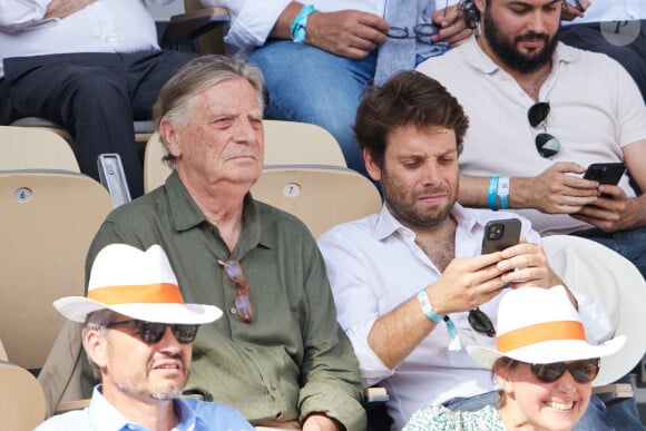 Patrice Duhamel et Benjamin Duhamel en tribunes lors des Internationaux de France de tennis de Roland Garros 2023, à Paris, France, le 9 juin 2023. © Jacovides-Moreau/Bestimage 