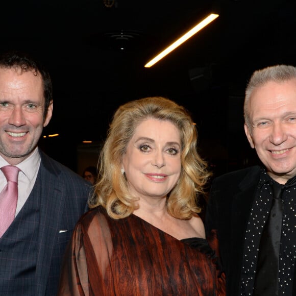 Christian Vadim et sa mère Catherine Deneuve, présidente du jury des Globes de Cristal 2017, Jean Paul Gaultier - 11ème cérémonie des Globes de Cristal au Lido à Paris, le 30 janvier 2017. © Rachid Bellak/Bestimage 