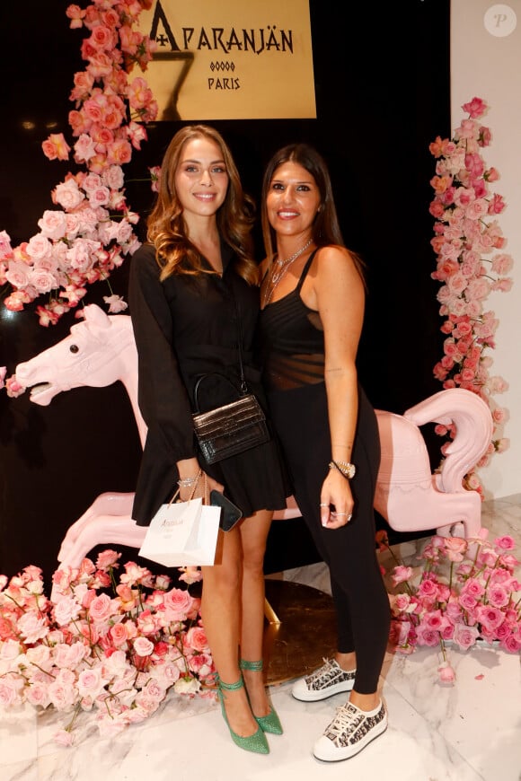 Exclusif - April Benayoum (égérie de la marque, Miss Provence 2020, première dauphine Miss France 2021), Caroline Ohanian (créatrice de la marque) - Soirée d'ouverture de la première boutique parisienne de la marque Aparanjän à Paris, France, le 29 septembre 2023. Soirée organisée par Sandra Sysley de Sandra & Co. © Christophe Clovis / Bestimage