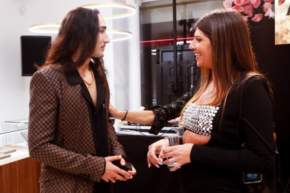 Exclusif - Willy Cartier, Caroline Ohanian (créatrice de la marque) - Soirée d'ouverture de la première boutique parisienne de la marque Aparanjän à Paris, France, le 29 septembre 2023. Soirée organisée par Sandra Sysley de Sandra & Co. © Christophe Clovis / Bestimage