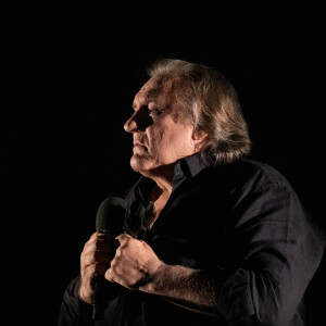 Exclusif - Gérard Depardieu - Gérard Depardieu chante Barbara - 20ème édition du Festival de Lacoste dans les carrières du Chateau de Lacoste le 15 Août 2020. © Morgan Palun / Bestimage 