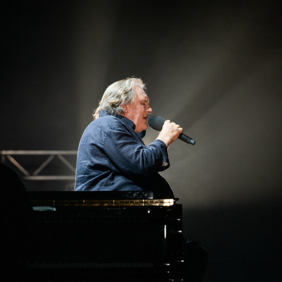 Exclusif - Gérard Depardieu - Gérard Depardieu chante Barbara - 20ème édition du Festival de Lacoste dans les carrières du Chateau de Lacoste le 15 Août 2020. © Morgan Palun / Bestimage 