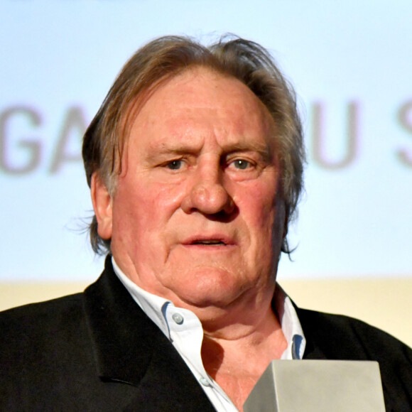 Gérard Depardieu lors de la soirée de clôture de la 3eme édition du Festival Cinéroman à Nice, le 24 octobre 2021. © Bruno Bebert / Bestimage