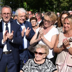 Inauguration de la rue Jacques et Bernadette Chirac, par la femme de l'ancien président de la République, Bernadette Chirac (en fauteuil roulant) et sa fille Claude, à Brive-la-Gaillarde. Le 8 juin 2018