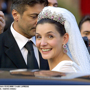 Clotilde Courau lors de son mariage avec Emmanuel-Philibert de Savoie à la basilique Sainte-Marie des Anges à Rome, en Italie. Le 25 septembre 2003