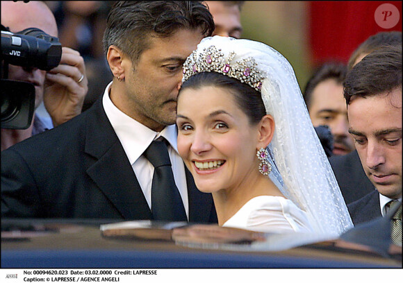 Clotilde Courau lors de son mariage avec Emmanuel-Philibert de Savoie à la basilique Sainte-Marie des Anges à Rome, en Italie. Le 25 septembre 2003