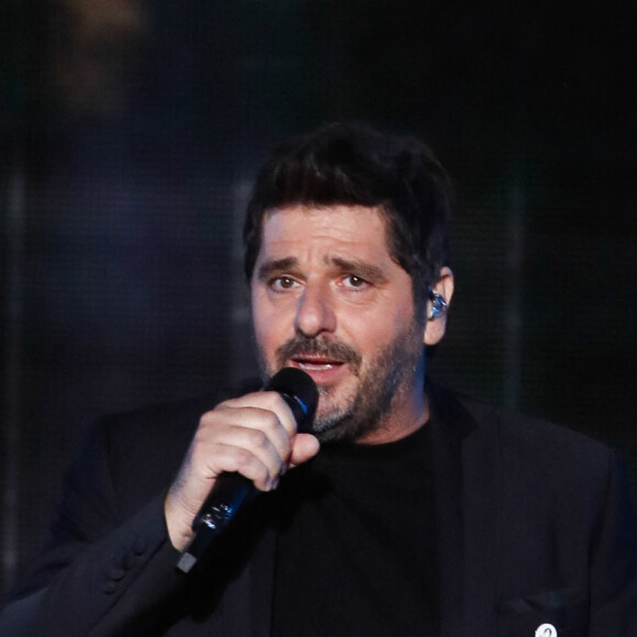 Exclusif - Patrick Fiori - Enregistrement de l'émission "Paris 2024 le concert événement...dans un an les jeux" sur le parvis de l'Hôtel de Ville de Paris, diffusée le 25 juillet sur France 2 à 21h10. Le 3 juillet 2023 © Tiziano Da Silva-Christophe Clovis / Bestimage