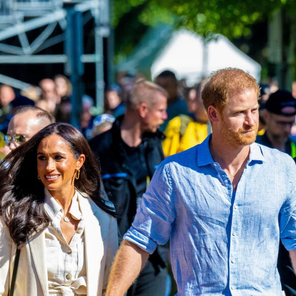 Le prince Harry, duc de Sussex et Meghan Markle, duchesse de Sussex lors des Invictus Games 2023 au Merkur Spiel-Arena à Düsseldorf, en Allemagne.