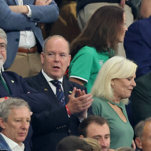 Le prince Albert était ravi de voir la victoire des Irlandais
Le prince Albert II de Monaco dans les tribunes du match de Coupe du monde de rugby opposant l'Irlande à l'Ecosse (36-14) au stade de France à Saint-Denis, proche Paris, Seine Saint-Denis, France, le 7 octobre 2023. © Jacovides-Moreau/Bestimage 