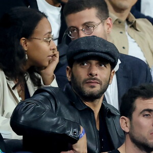 Maxim Nucci (Yodelice) dans les tribunes du match de Coupe du monde de rugby opposant l'Irlande à l'Ecosse (36-14) au stade de France à Saint-Denis, proche Paris, Seine Saint-Denis, France, le 7 octobre 2023. © Jacovides-Moreau/Bestimage 