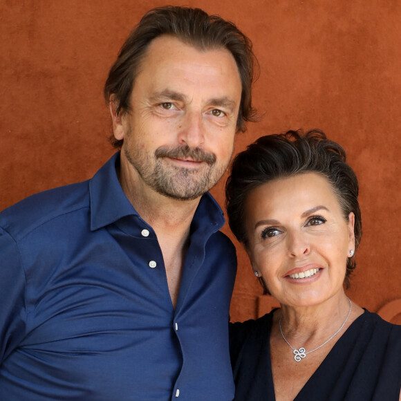 Henri Leconte et sa compagne Maria Dowlatshahi au village des Internationaux de France de Roland Garros à Paris le 9 juin 2021. © Dominique Jacovides / Bestimage