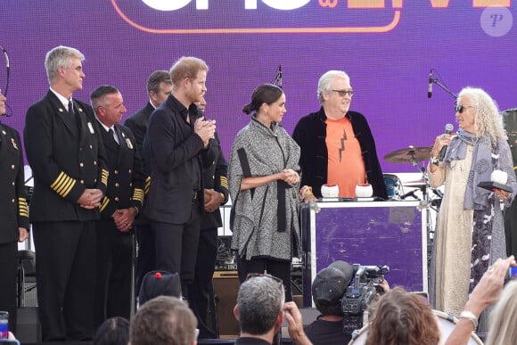 Exclusif - Le prince Harry et Meghan Markle remettent un prix honorifique à Kevin Costner lors de son gala de charité One805 Live, organisé sur son terrain de polo à Summerland près de Santa Barbara, le 22 septembre 2023.