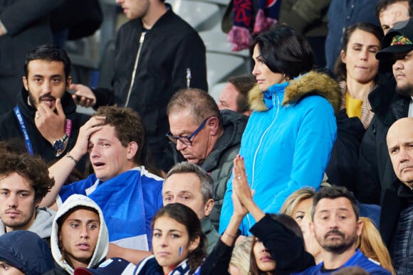 Helena Noguerra - People des les tribunes de la coupe du Monde de Rugby France 2023 - Match de quart de finale "France-Afrique du Sud (28-29)" au Stade de France à Saint-Denis 15 octobre 2023. © Moreau-Jacovides/Bestimage